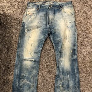 Diesel Krooley 34 / 32 Tapered Destroy Wash Denim